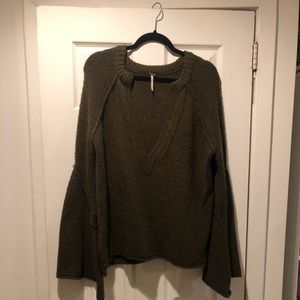 Free People Olive Green Sweater